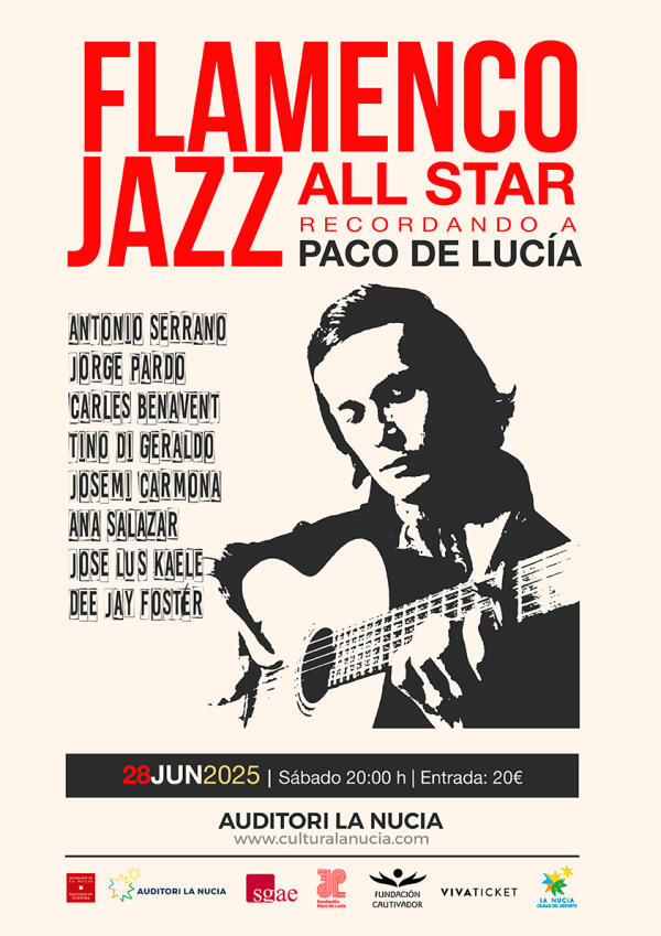 Últimas entradas para el concierto de “Flamenco Jazz- Recordando a Paco de Lucía” 