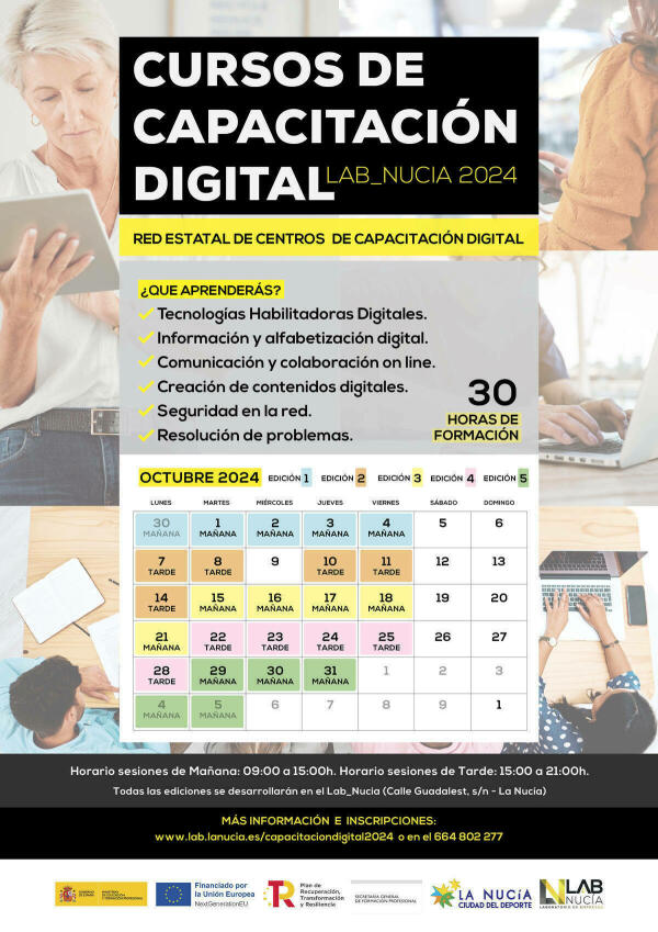 “Cursos gratuitos de Capacitación Digital” en el Lab_Nucia 