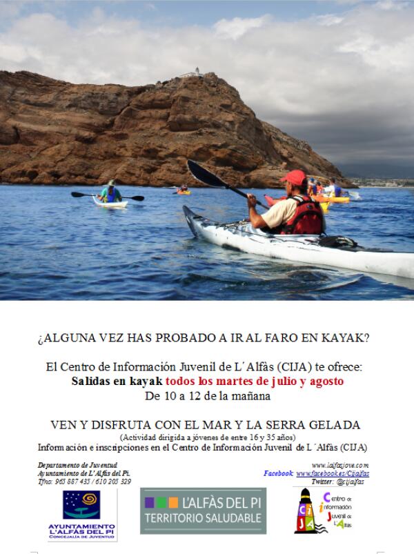 Alfaz // Juventud lanza por octavo año un programa de salidas en kayak por la Serra Gelada 