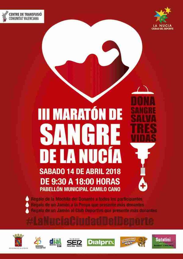 Regalos, sorteos y jamones este s&aacute;bado  en el III Marat&oacute;n de Sangre de La Nuc&iacute;a 