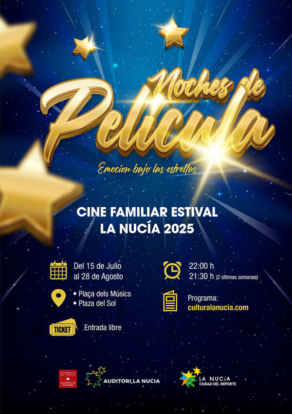 El Cine Estival de La Nucía 2025 contará con 12 películas