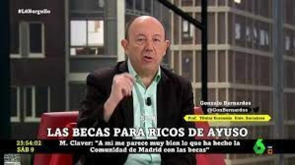 Gonzalo Bernardos, sobre las becas de Ayuso: "Si uno tiene muy buenas notas, pero es rico, que se lo pague"