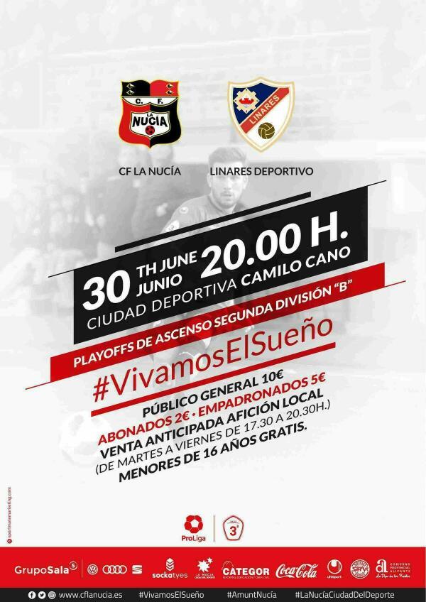“Entradas populares” para la “Final del Ascenso a 2ª B” La Nucía-Linares