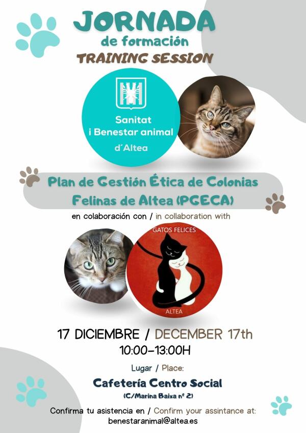 Bienestar Animal informa sobre la Jornada formativa para gestores de colonias felinas 