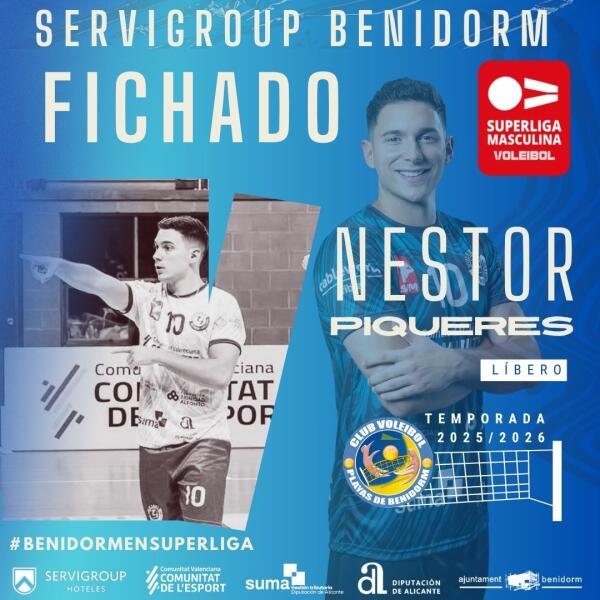 Néstor Piqueres, nuevo líbero del Servigroup Benidorm para su debut en Superliga Masculina