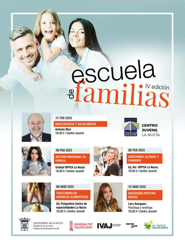La segunda sesión de la Escuela de Familias será el próximo martes 