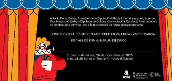 La Diputación estrena en el Teatro Arniches la obra de Marian Díez, ganadora del XXVI Premi Evarist Garcia