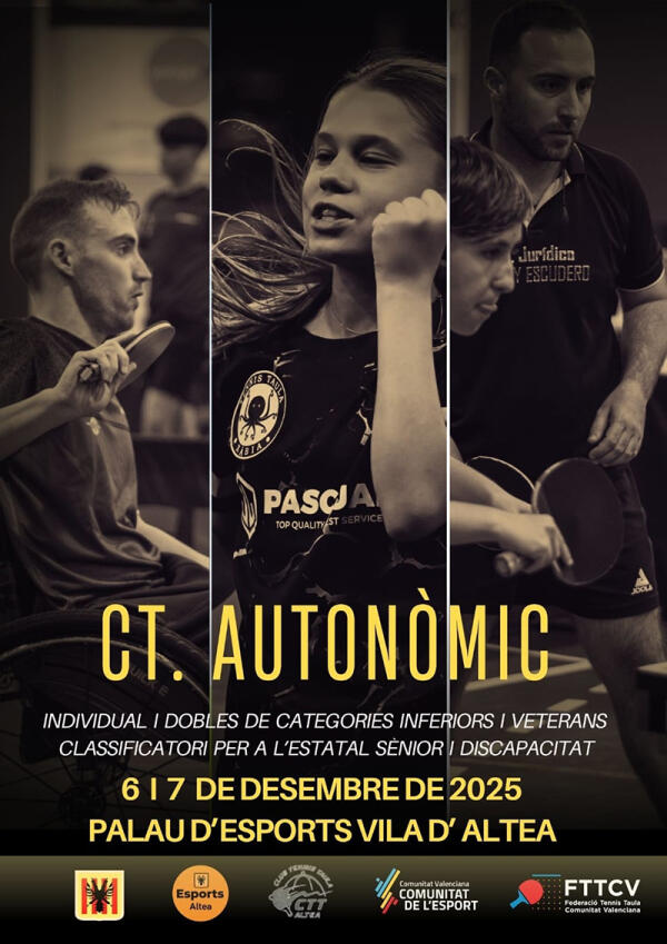 El Palau d&rsquo;Esports Vila d&rsquo;Altea albergar&agrave; el campionat auton&ograve;mic de Tennis Taula