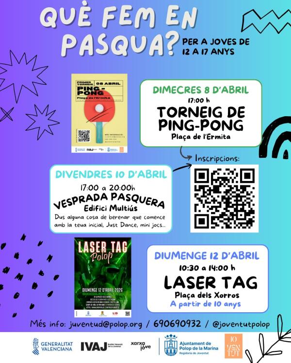 Polop de la Marina impulsa el ocio juvenil con actividades gratuitas durante las vacaciones escolares de Pascua