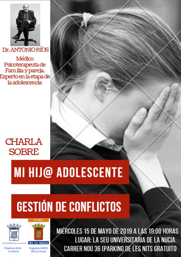 Charla sobre “Mi hij@ adolescente” con Antonio Ríos, mañana en La Nucía 