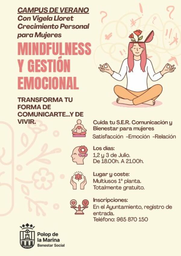 Polop de la Marina impulsa un Campus de Verano gratuito para mujeres centrado en el bienestar emocional y la comunicación