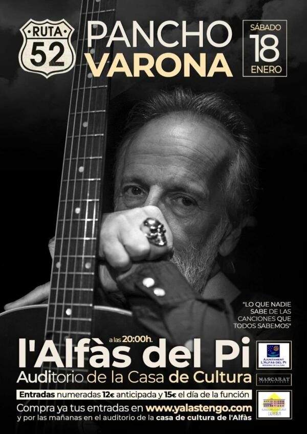 Pancho Varona recala este sábado en l’Alfàs del Pi con su espectáculo ‘Ruta 52’ 