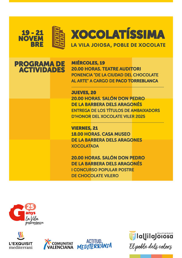 Xocolatíssima 2025 contará con la participación del maestro pastelero Paco Torreblanca y con el primer concurso de postre de chocolate vilero