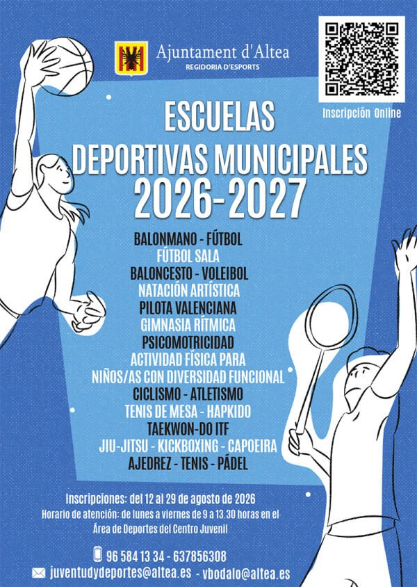 Se abren las inscripciones a  las Escuelas Deportivas Municipales del Ayuntamiento de Altea