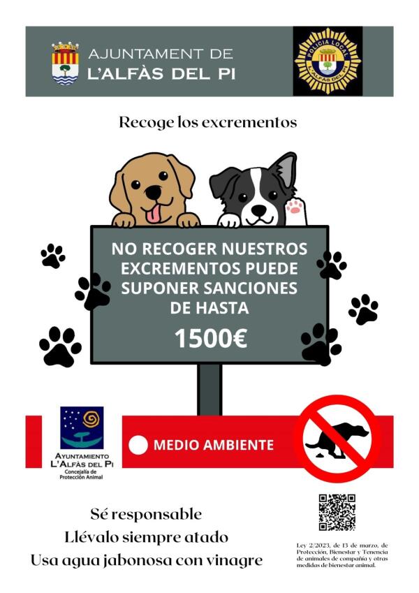 L'Alfàs inicia una campaña de concienciación para la retirada de excrementos caninos de la vía pública 