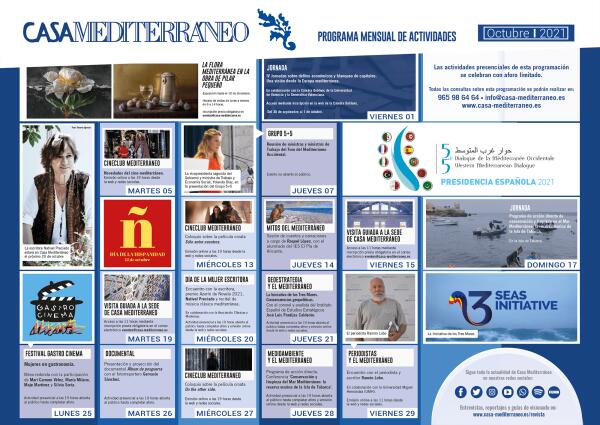 Programación de octubre de Casa Mediterráneo