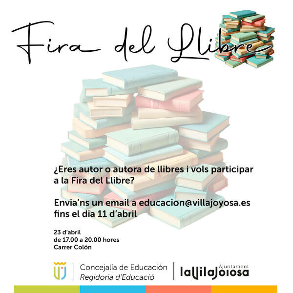La segunda edición de la Feria del Libro se celebrará el próximo 23 de abril en la calle Colón 
