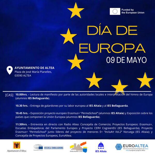 La Plaza del Ayuntamiento acogerá la celebración del Día de Europa en Altea