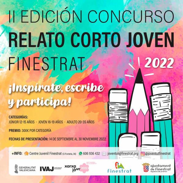 LA CONCEJALÍA DE JUVENTUD CONVOCA LA II EDICIÓN DEL CONCURSO “RELAT CURT JOVE FINESTRAT”  