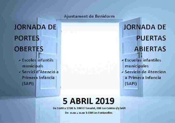 Benidorm // Las escuelas infantiles municipales y el SAPI celebran este viernes una jornada de puertas abiertas