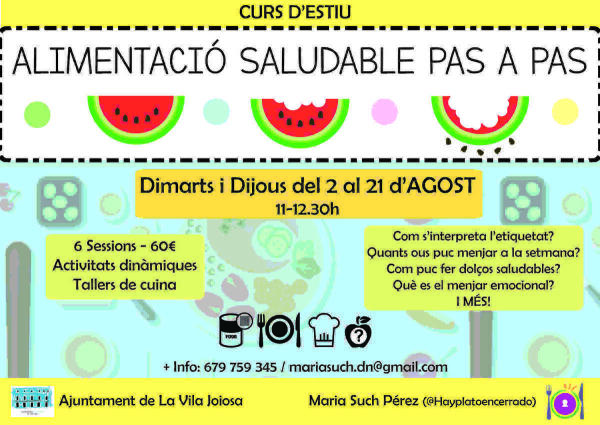 La Vila &middot; Juventud organiza un curso de alimentaci&oacute;n saludable