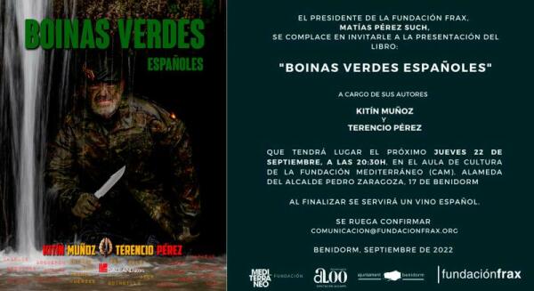 El Aula de Cultura de la Fundación Mediterráneo acoge mañana la presentación del libro ‘Boinas Verdes Españoles’ 