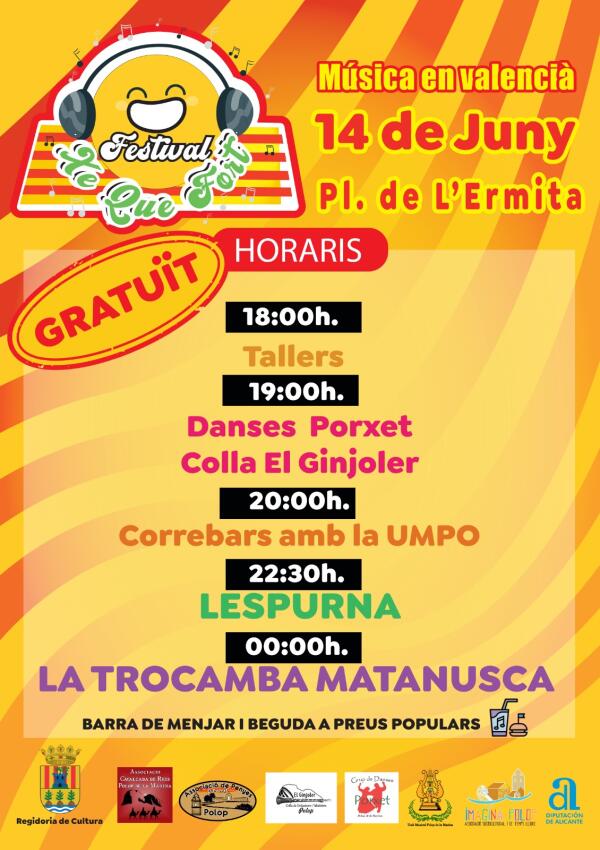 FESTIVAL "XE QUE FORT"  POLOP   Regidoria de Cultura