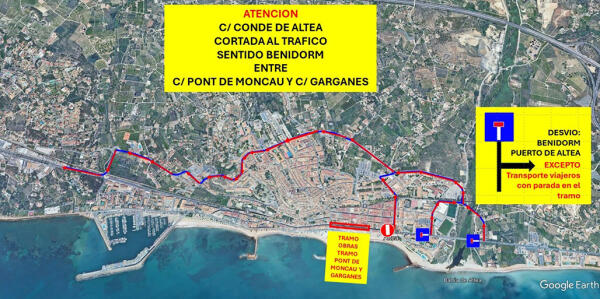 El Ayuntamiento de Altea anuncia una restricci&oacute;n del tr&aacute;fico por obras en la calle Conde de Altea
