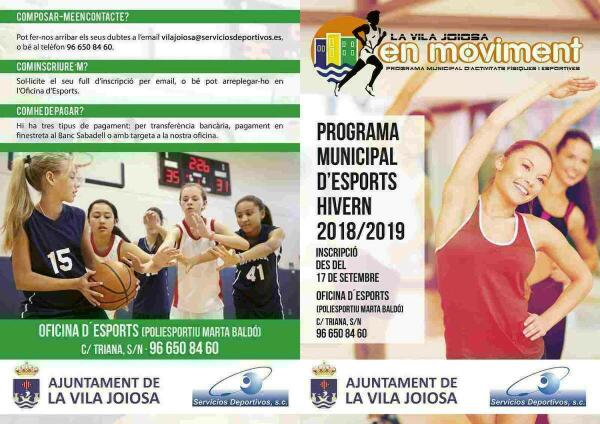 La Vila Joiosa abre el plazo de inscripci&oacute;n para el programa de actividades deportivas de invierno