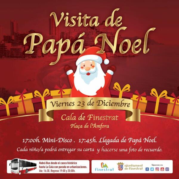 LA CALA DE FINESTRAT SE PREPARA PARA RECIBIR LA VISITA DE PAPÁ NOEL ESTE VIERNES 23