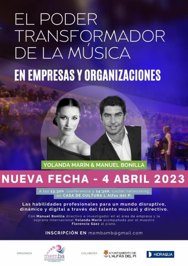 Se aplaza al 4 de abril la conferencia ‘El poder transformador de la música en empresas y organizaciones’ 