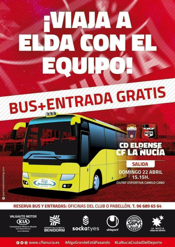 El C.F. La Nuc&iacute;a fleta autob&uacute;s gratuito  para &ldquo;el partido del a&ntilde;o&rdquo; en Elda