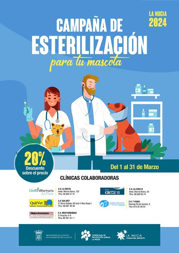 La Campaña de Esterilización de mascotas particulares arranca hoy