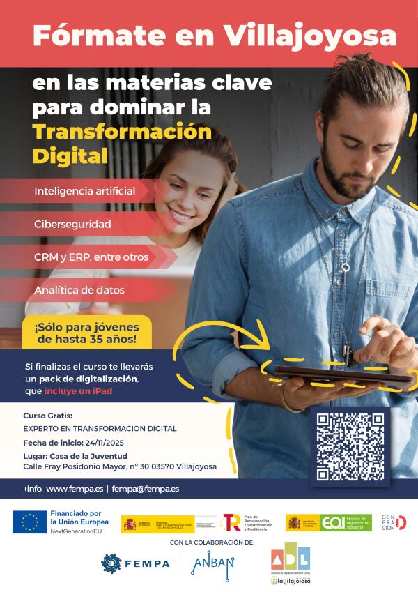 La Agencia de Empleo y Desarrollo Local de Villajoyosa ofrece el curso gratuito “Agente del Cambio: Experto en transformación digital”