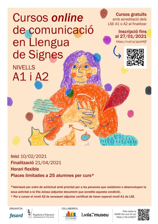 El área de Educación de la Vila Joiosa lanza dos nuevos cursos online de lengua de signos española  de niveles A1 y A2 