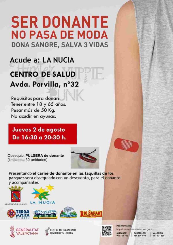La Nuc&iacute;a &middot; Donaci&oacute;n de Sangre en el Centre de Salut el 4 de agosto