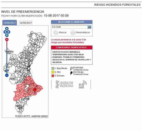 La Nuc&iacute;a contin&uacute;a en Pre Emergencia por riesgo de  Incendios Forestales 