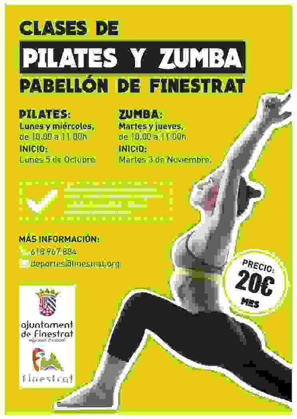 INSCRIPCIONES ABIERTAS PARA LAS CLASES MUNICIPALES DE ZUMBA Y PILATES QUE SE CELEBRARÁN EN EL PABELLÓN DE FINESTRAT