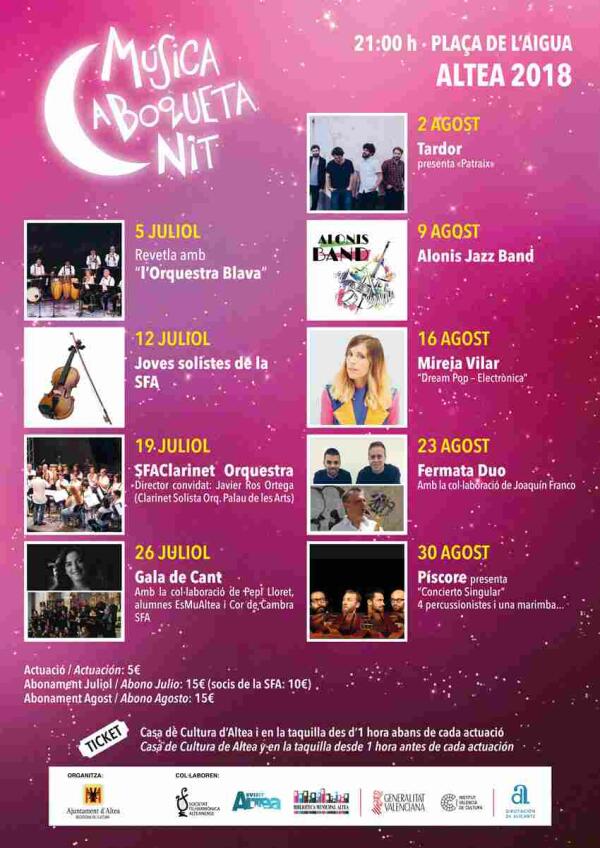 Cultura presenta una nueva y variada edici&oacute;n de M&uacute;sica a Boqueta Nit