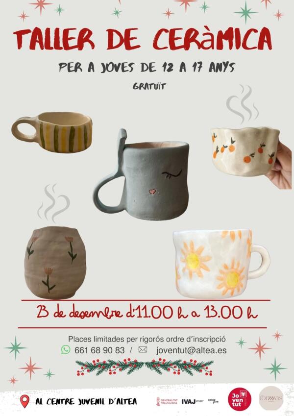 Juventud organiza un Taller gratuito de Cer&aacute;mica