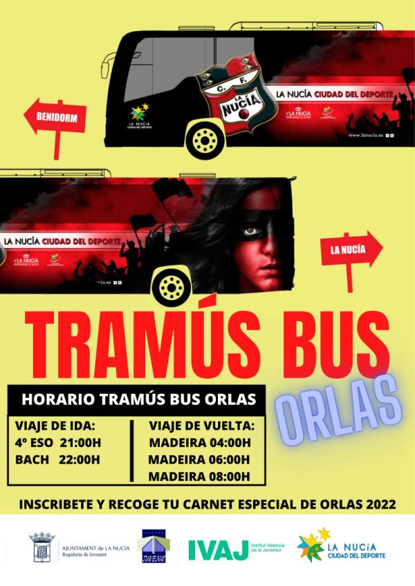 Tramús Bus Especial por las “Orlas del Instituto” este viernes 