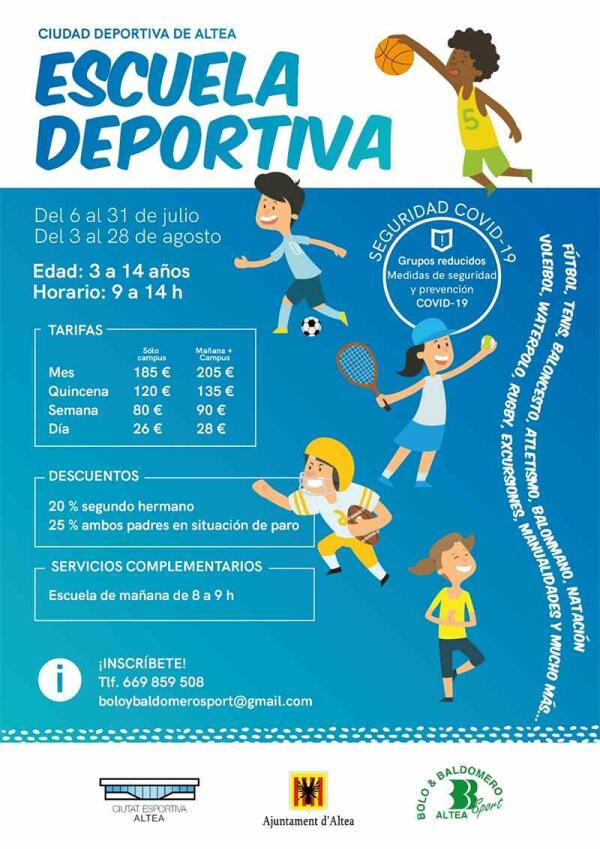 La Escuela Deportiva de este verano cumplir&aacute; con un protocolo de seguridad COVID-19.