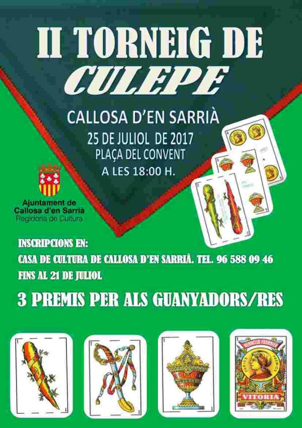 Callosa &middot; Abierto el plazo de inscripci&oacute;n para el II Torneo de &lsquo;Culepe&rsquo;
