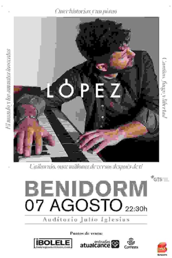 Pablo L&oacute;pez, con su &lsquo;Piano y Voz&rsquo;, actuar&aacute; en Benidorm el pr&oacute;ximo 7 de agosto.