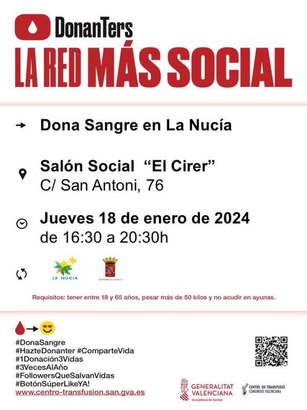 Esta tarde segunda Donación de Sangre de 2024 en “El Cirer”   