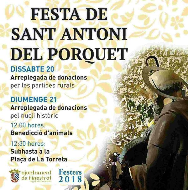 Finestrat celebra este domingo la Festividad de Sant Antoni del Porquet 