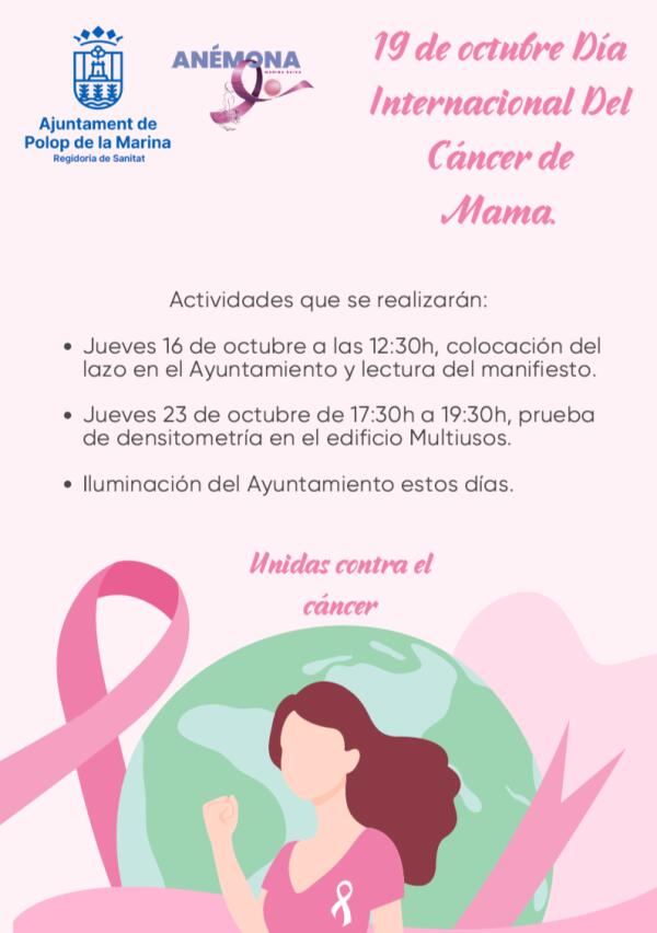 Polop de la Marina conmemora el Día Mundial contra el Cáncer de Mama con actos de concienciación y apoyo 