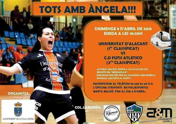 Deportes fleta un autob&uacute;s para animar a la deportista vilera &Agrave;ngela Mingot, jugadora de Primera Divisi&oacute;n de f&uacute;tbol sala femenino