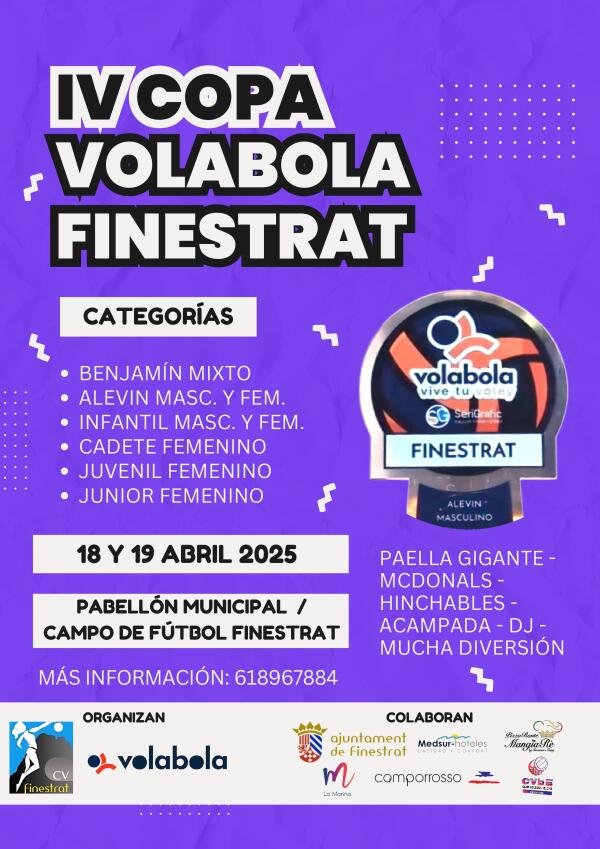FINESTRAT VUELVE A BATIR RÉCORD ESTA SEMANA SANTA FINESTRAT CON EL MAYOR TORNEO NACIONAL DE VOLEY BASE 