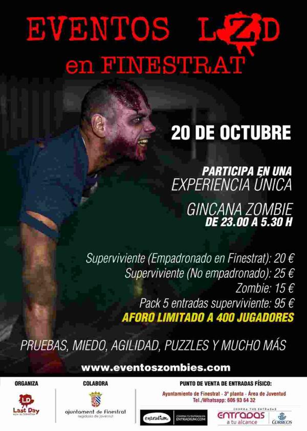 Las calles del casco hist&oacute;rico de Finestrat ser&aacute;n escenario de un terror&iacute;fico ataque de muertos vivientes el pr&oacute;ximo 20 de octubre 